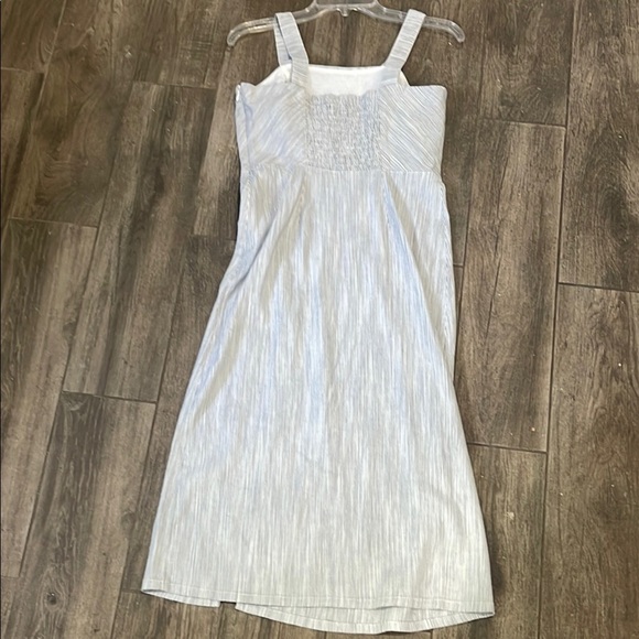 Tahari White Pleated Linen Midi Sundress - Picture 6 of 8